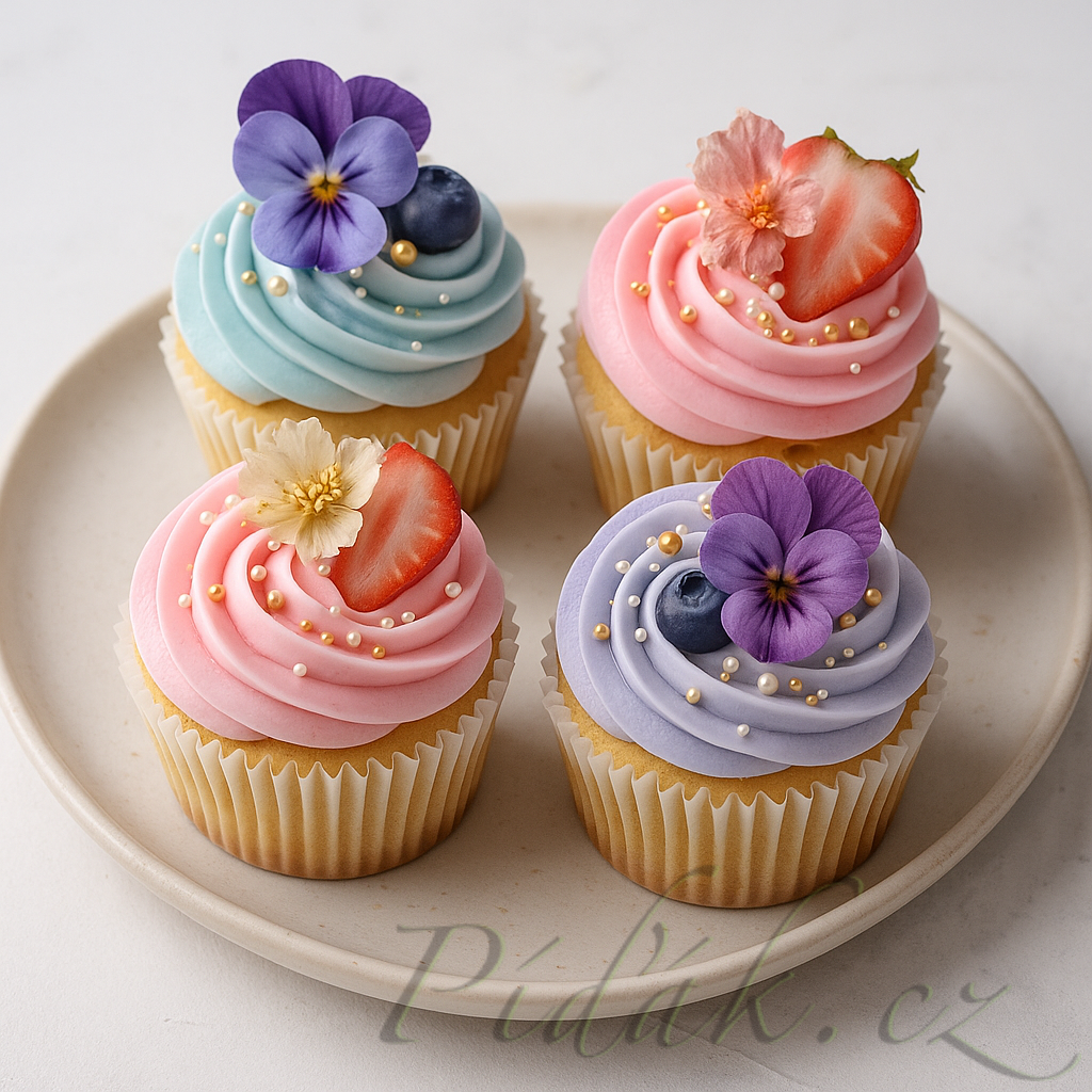 1. obrázek 🧁 Vanilkové cupcakes s máslovým krémem a zdobením